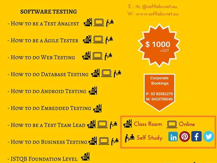 Software Testing Part | Full Time | Online | Classroom | E- Learning(NSW) Image eClassifieds4u