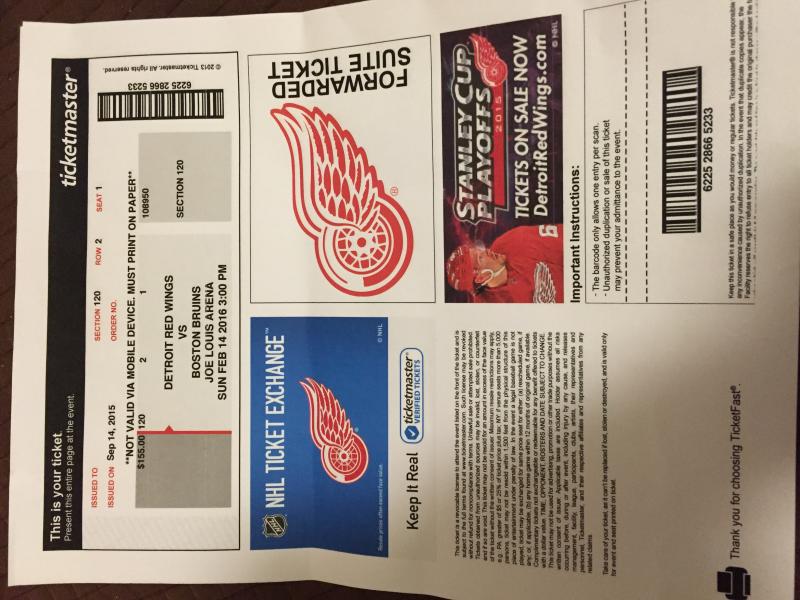 Killer VDAY Detroit/Boston tickets for sale!! Image eClassifieds4u