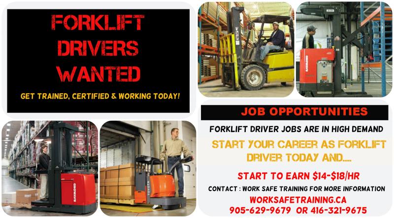Forklift Jobs - $14-$18/hr + Training Image eClassifieds4u