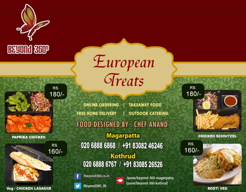 European food in Pune | Takeaway food in Kharadi @Beyond 360° Image eClassifieds4u