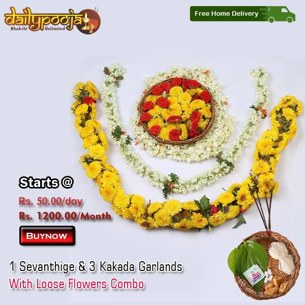 1 Sevanthige & 3 Kakada Garlands With Loose Flowers Combo at Rs50 Per Day / Rs 1200 Per Month Image eClassifieds4u