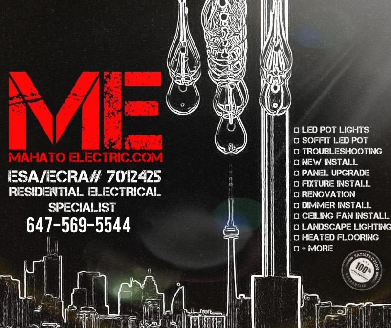 MAHATO ELECTRIC INC For all your electrical need on Ontario Image eClassifieds4u