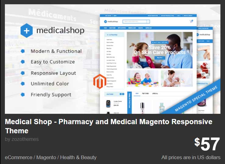 Medical Shop Pharmacy and Medical Magento Responsive Theme by Zozothemes Image eClassifieds4u