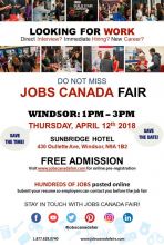 Windsor Job Fair – April 12th, 2018