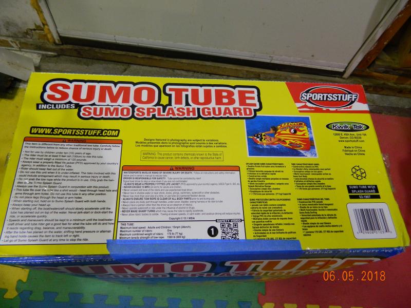 Sumo Tube inflatable single rider tube; LN Image eClassifieds4u