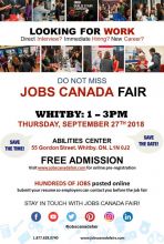 Whitby Job Fair – September 27th, 2018