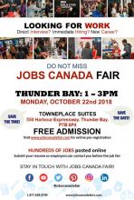 Thunder Bay Job Fair - October 22, 2018 Image eClassifieds4U