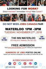 FREE WATERLOO JOB FAIR - NOVEMBER 27TH, 2018