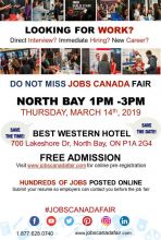 FREE: North Bay Job Fair – March 14th, 2019