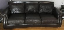 Leather sofa, chair and ottoman