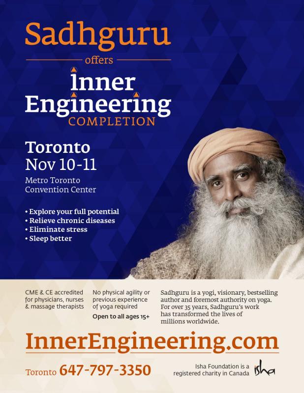 Inner Enginering With Sadhguru Toronto 2019 Image eClassifieds4u