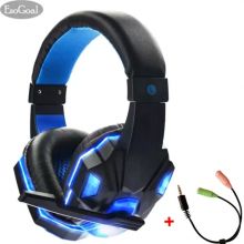 EsoGoal Wired Gaming Headset Head-Mounted Luminous Earbuds With Microphone and Audio Line Image eClassifieds4U