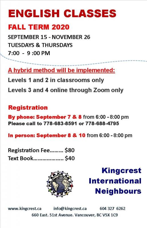 English Classes taught by Kingcrest International Neighbours Image eClassifieds4u