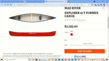 16' Red Mad River Explorer Canoe